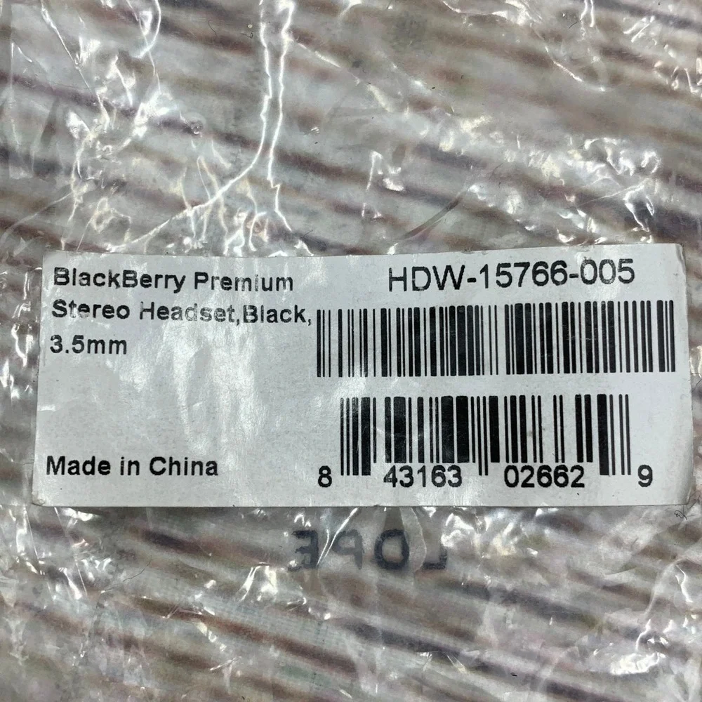 BlackBerry‎ Premium Stereo Headset Black 3.5mm HDW-15766-005 Wired Earbuds